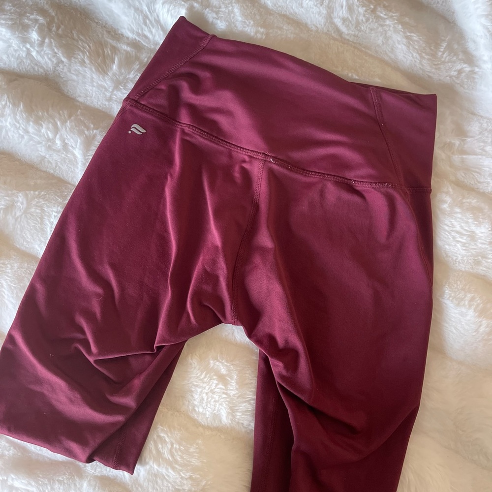 Red fabletics leggings. Size small. Super soft fabric. Back hidden pocket